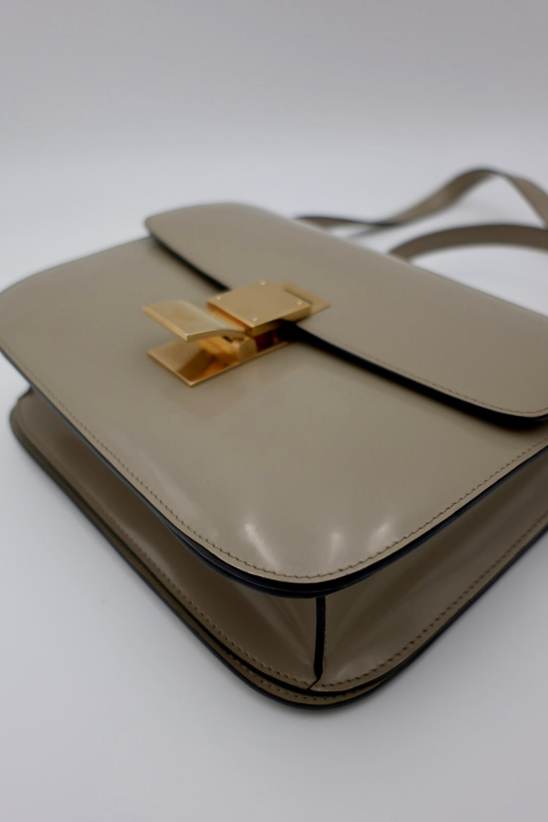 Celine Medium Classic Bag in Beige Patent Leather
