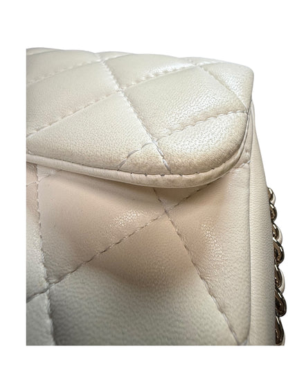 Chanel "My Precious" Flap Bag Imitation Pearl White Lambskin Light Gold Hardware