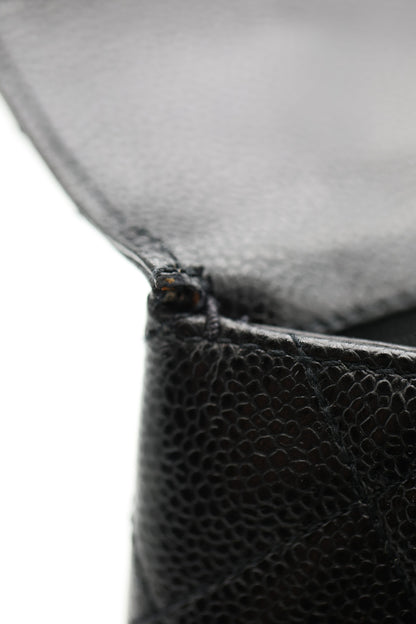CHANEL Caviar Quilted Jumbo Kelly Flap Black