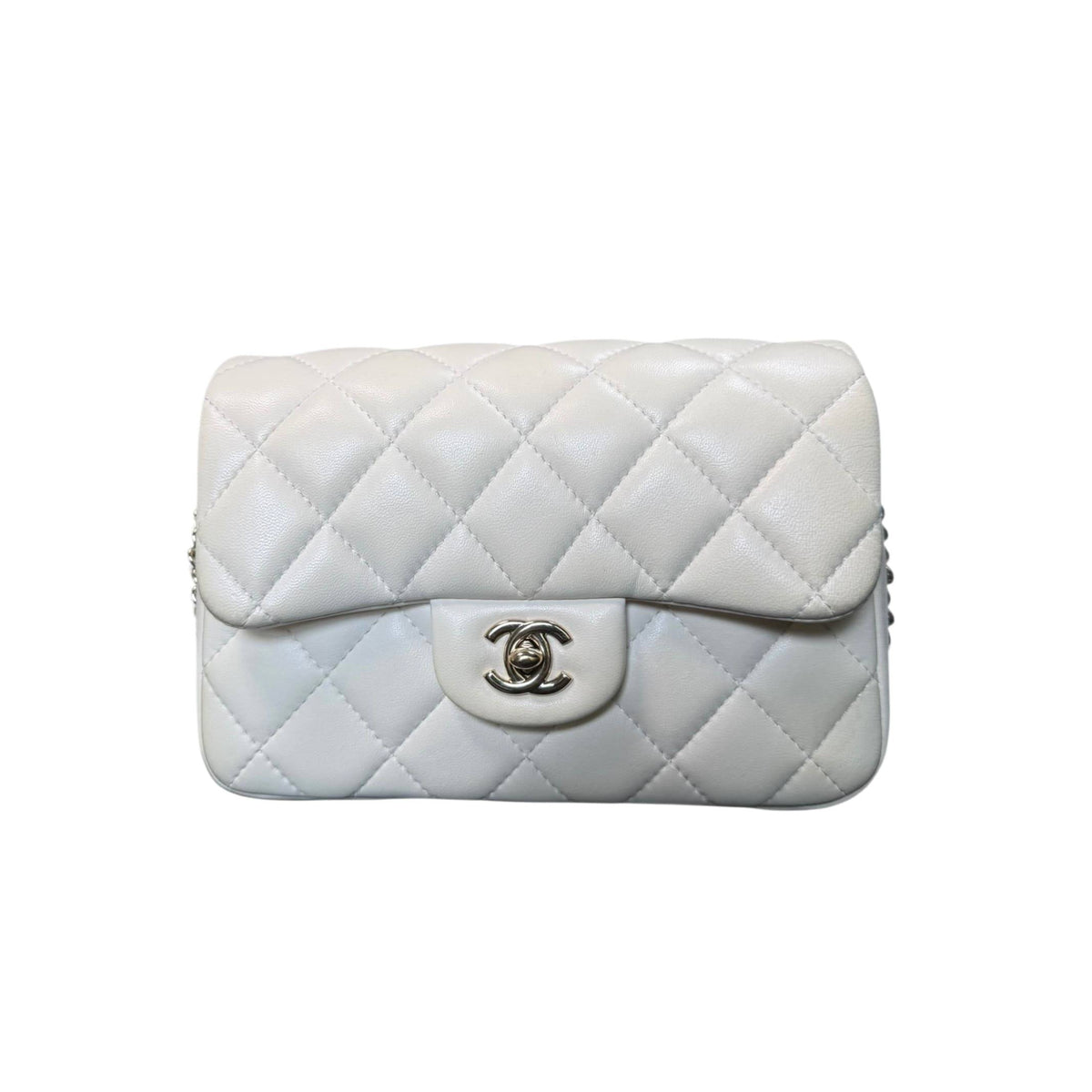 Chanel "My Precious" Flap Bag Imitation Pearl White Lambskin Light Gold Hardware
