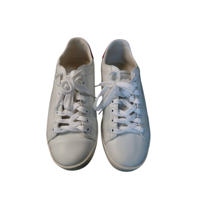 Gucci Ace Perforated Interlocking G Calfskin Leather Sneakers White with Red Accents Women