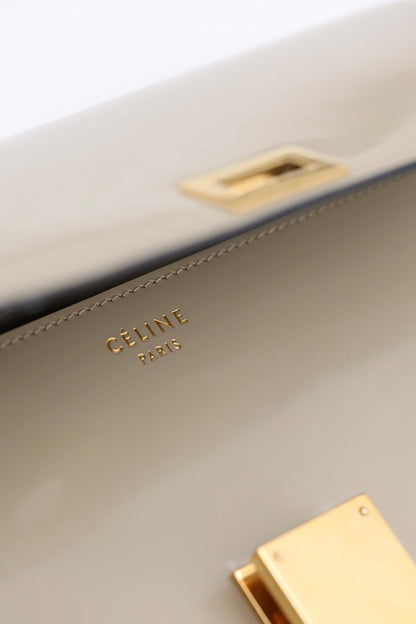 Celine Medium Classic Bag in Beige Patent Leather