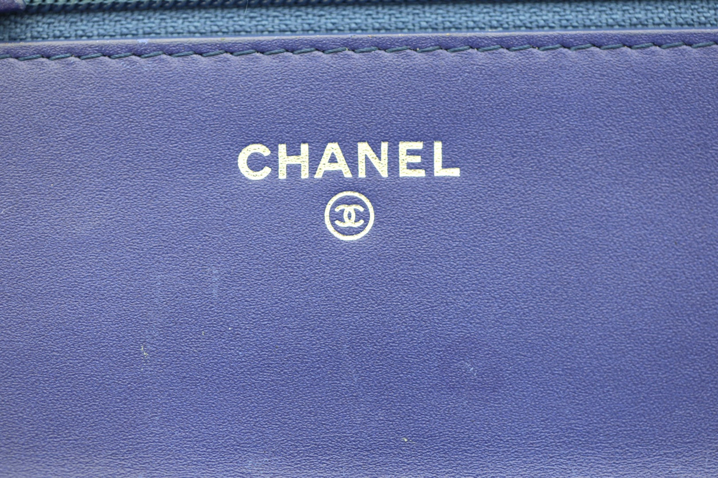 Chanel Timeless Patent Wallet on Chain - Blue with Silver Hardware