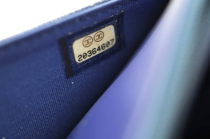 Chanel Timeless Patent Wallet on Chain - Blue with Silver Hardware