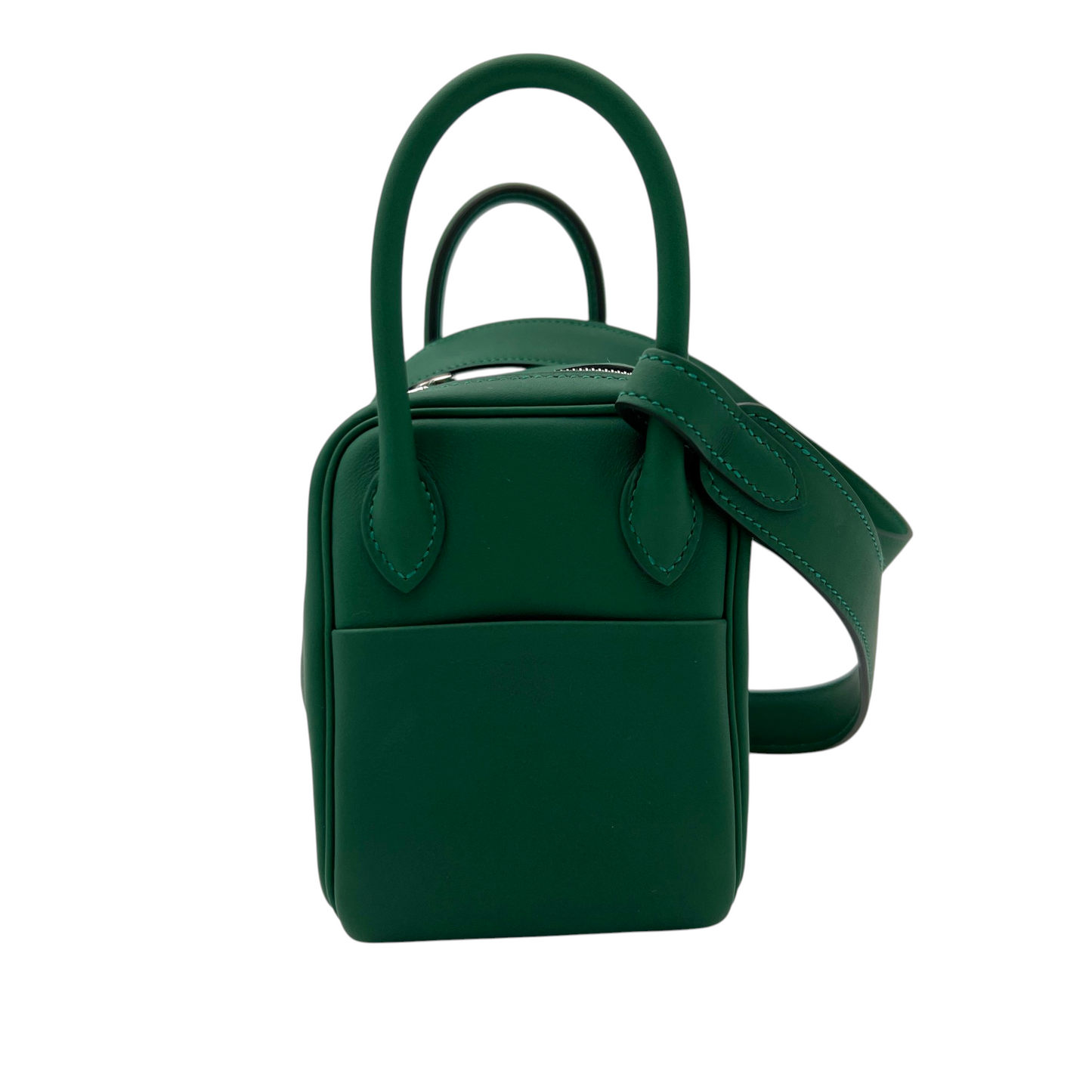 HERMÈS Mini Lindy II 20 Swift Leather Bag Vert Moyen PHW Stamp K (2025)