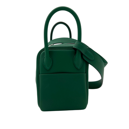 HERMÈS Mini Lindy II 20 Swift Leather Bag Vert Moyen PHW Stamp K (2025)