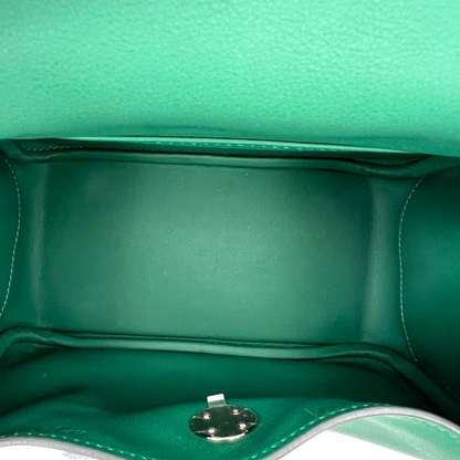 HERMÈS Mini Lindy II 20 Swift Leather Bag Vert Moyen PHW Stamp K (2025)