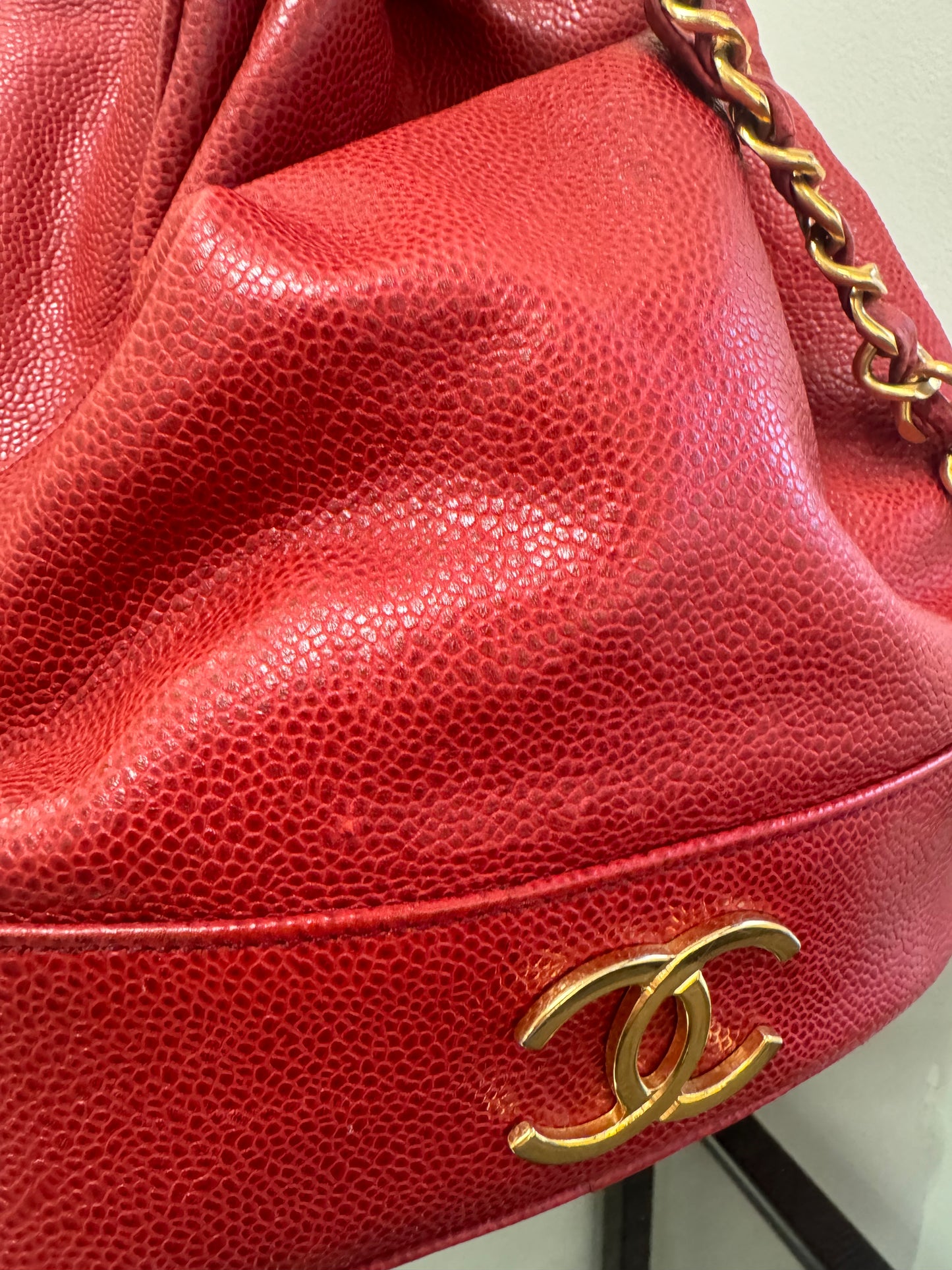 Chanel Large Triple CC Caviar Bucket Bag