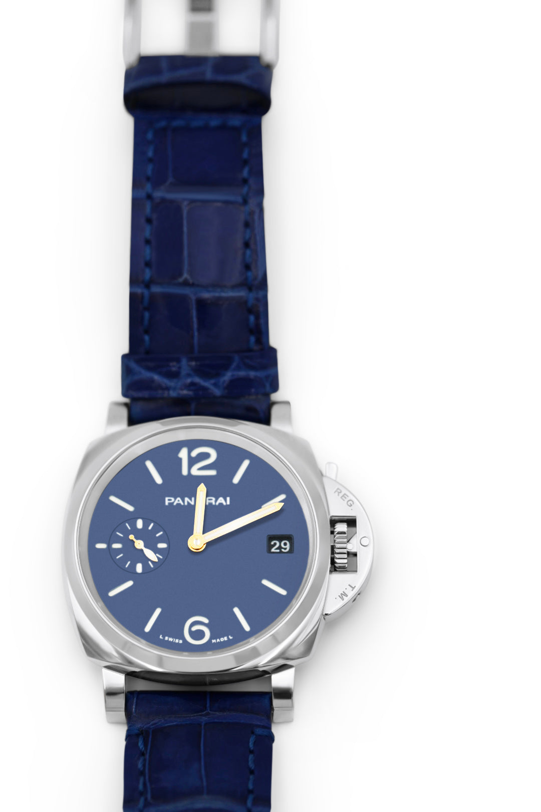 Panerai Luminor Due Blue Sunburst Dial Steel Automatic