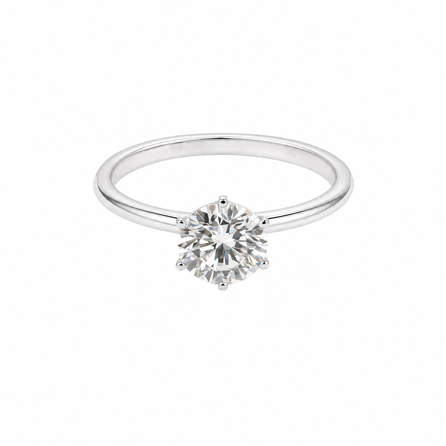 JANARY Round Brilliant 3-Carat Diamond Ring in 18K White Gold