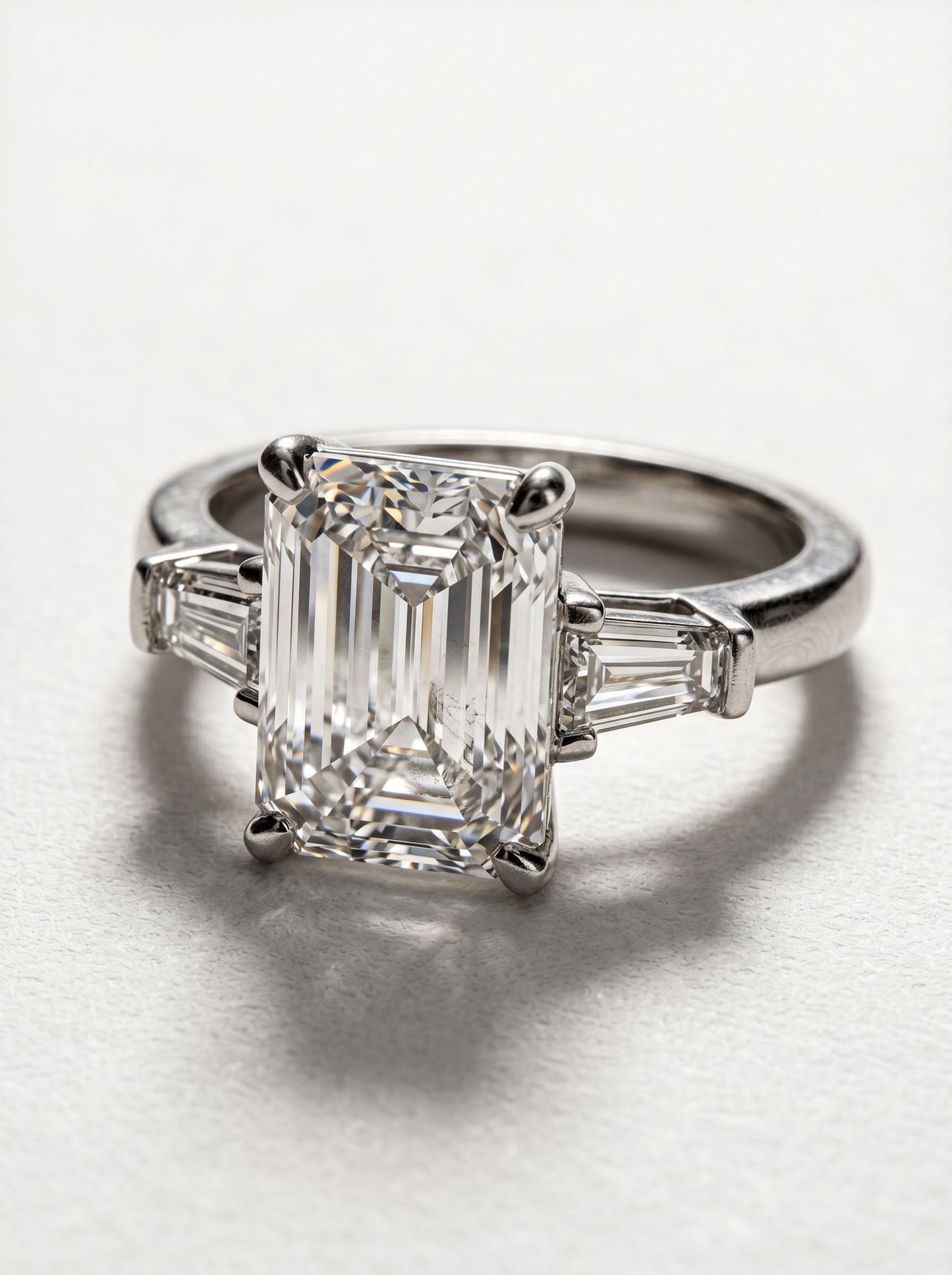 JANARY Emerald Cut 3-Carat Diamond Ring in 18K White Gold