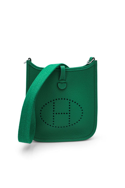 Hermès Vert Vertigo Evelyne TPM 16 in Taurillon Clemence Leather with PHW