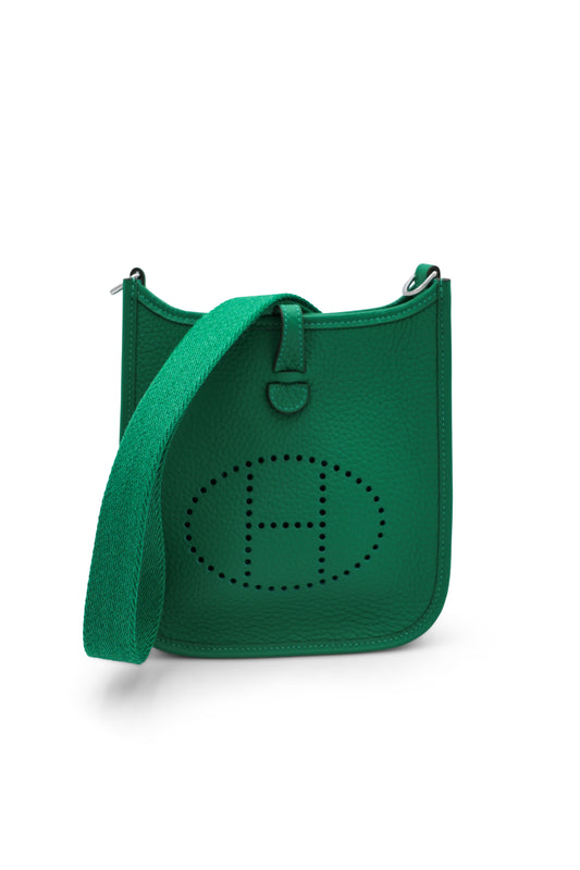 Hermès Vert Vertigo Evelyne TPM 16 in Taurillon Clemence Leather with PHW