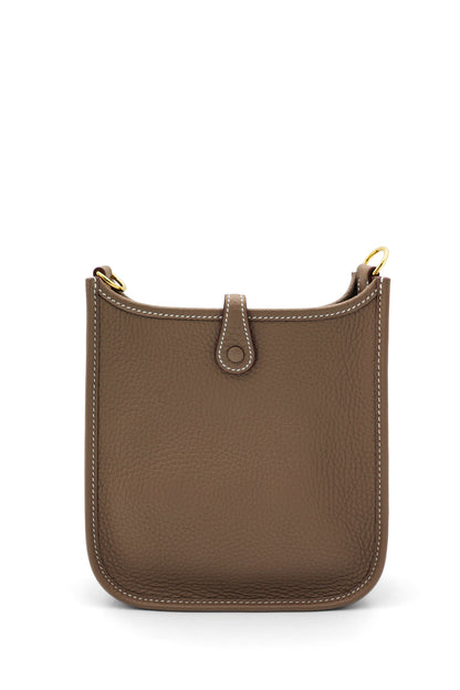 Hermès Etoupe/Bleu Indigo Evelyne Amazone TPM 16 in Clemence Leather with GHW