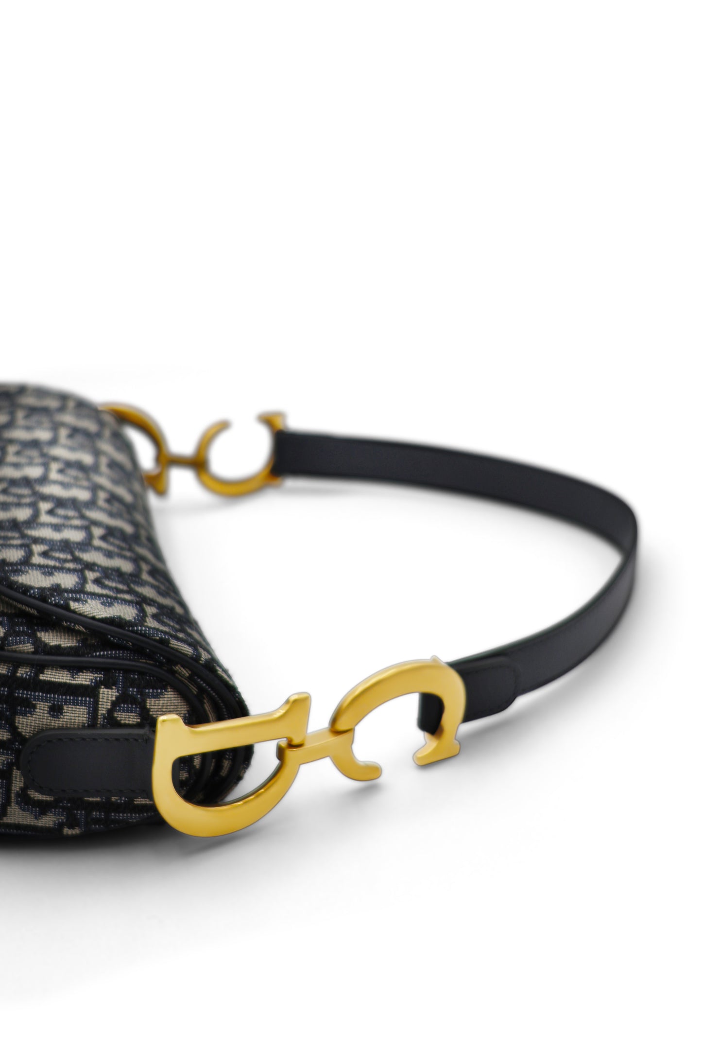 Christian Dior Oblique Saddle Bag in Navy Blue