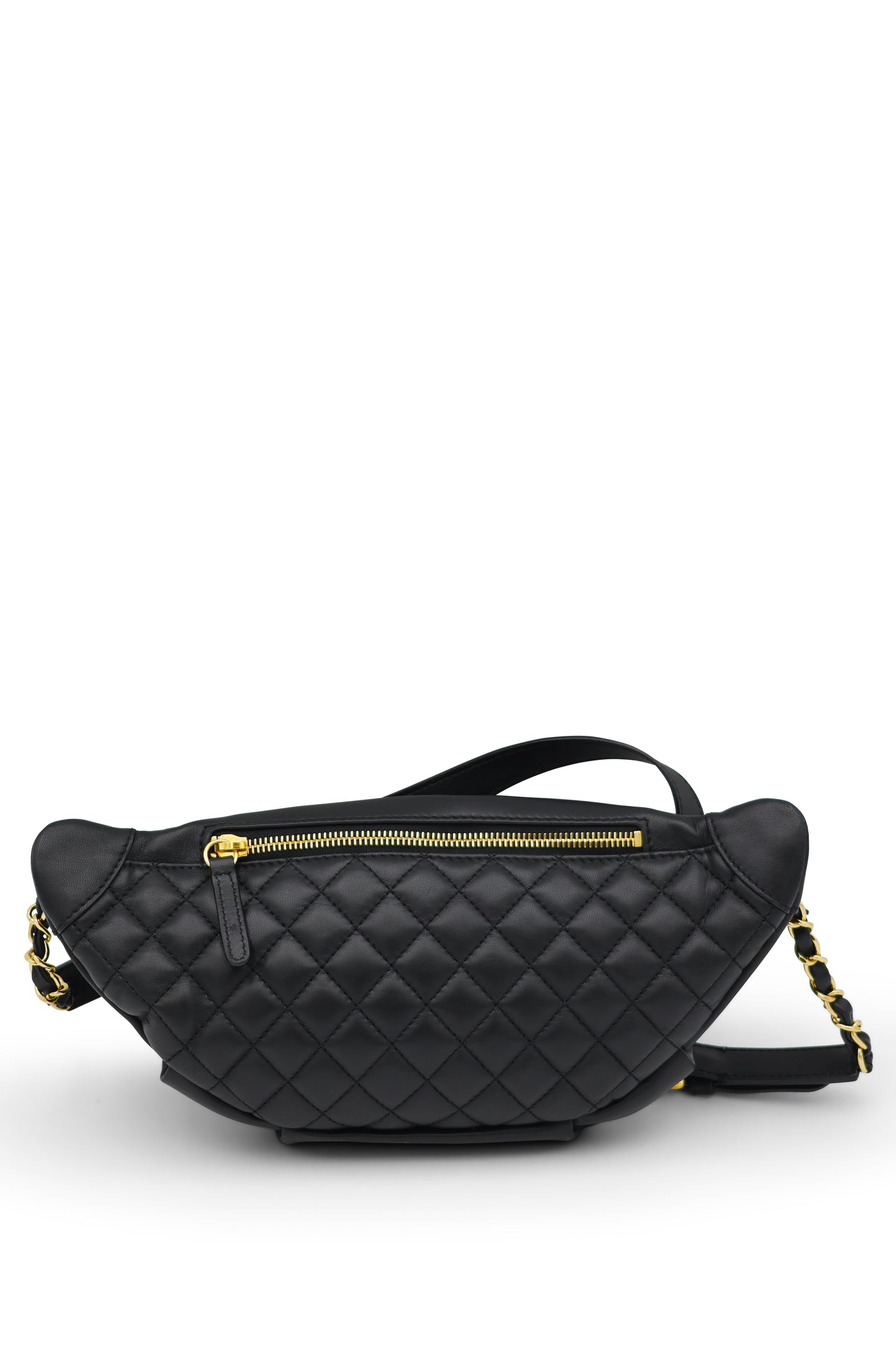 Chanel Black Quilted Lambskin Leather Waist Belt Bag