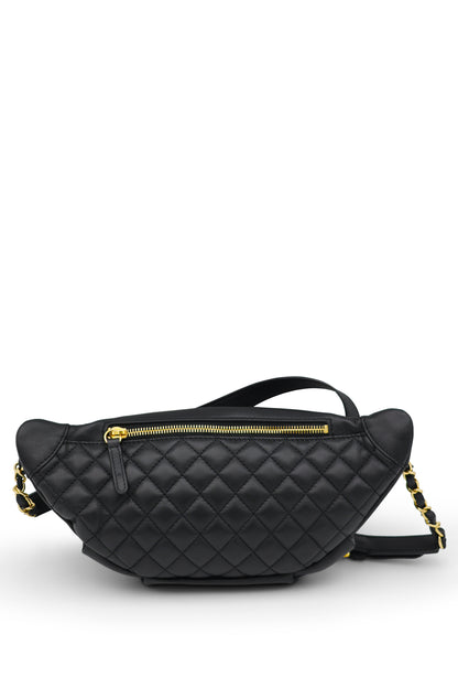 Chanel Black Quilted Lambskin Leather Waist Belt Bag