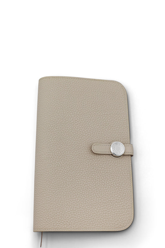 Hermès Dogon Long Wallet in Beton with PHW