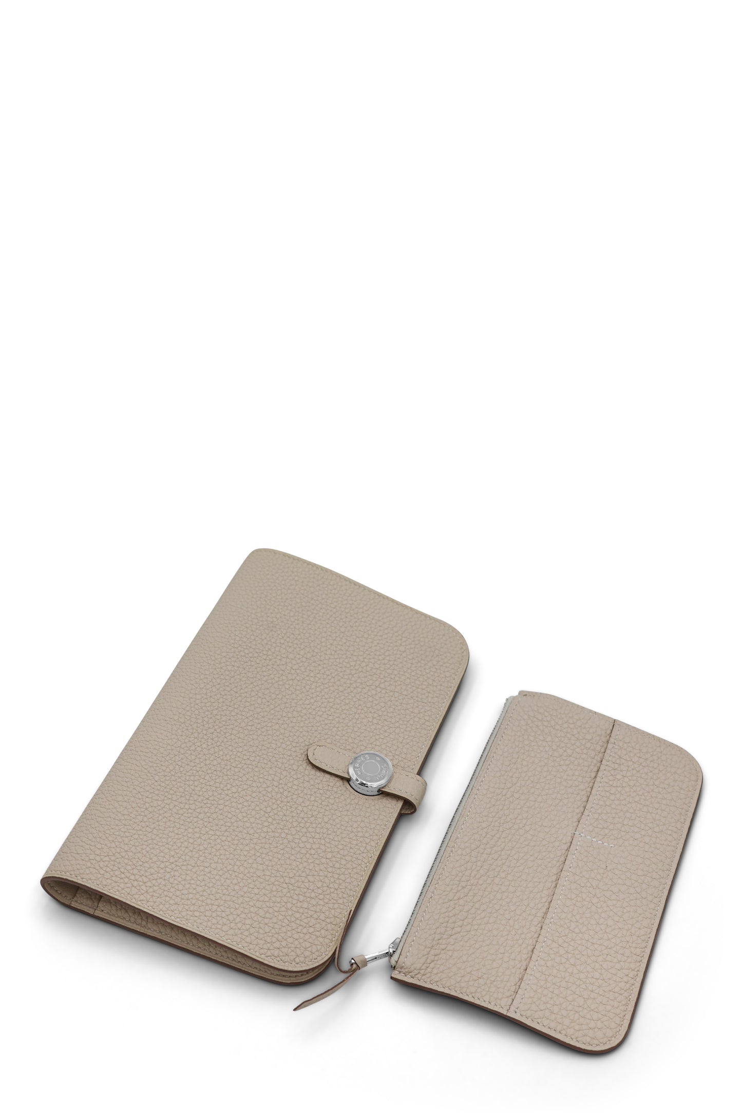 Hermès Dogon Long Wallet in Beton with PHW