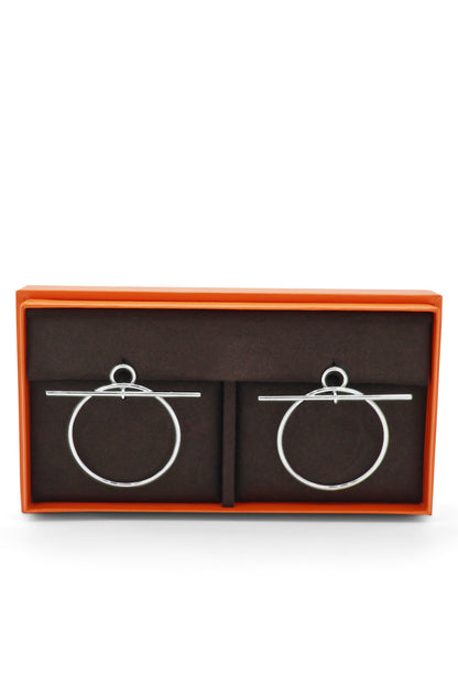 Hermès Sterling Silver Loop Earrings