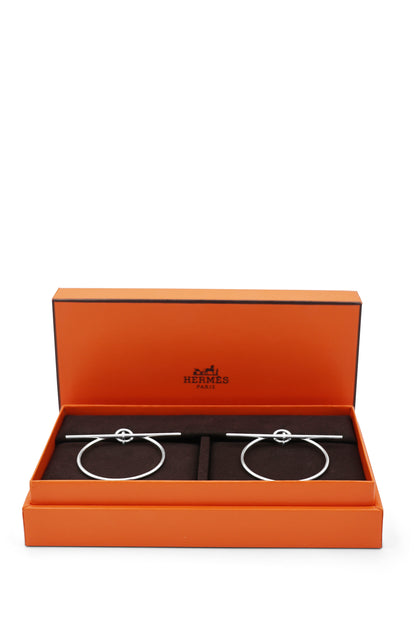 Hermès Sterling Silver Loop Earrings