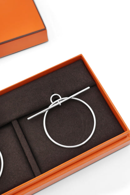 Hermès Sterling Silver Loop Earrings