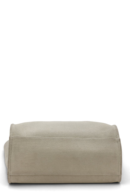 Chanel Medium Deauville Tote in Beige Canvas with Gold Hardware