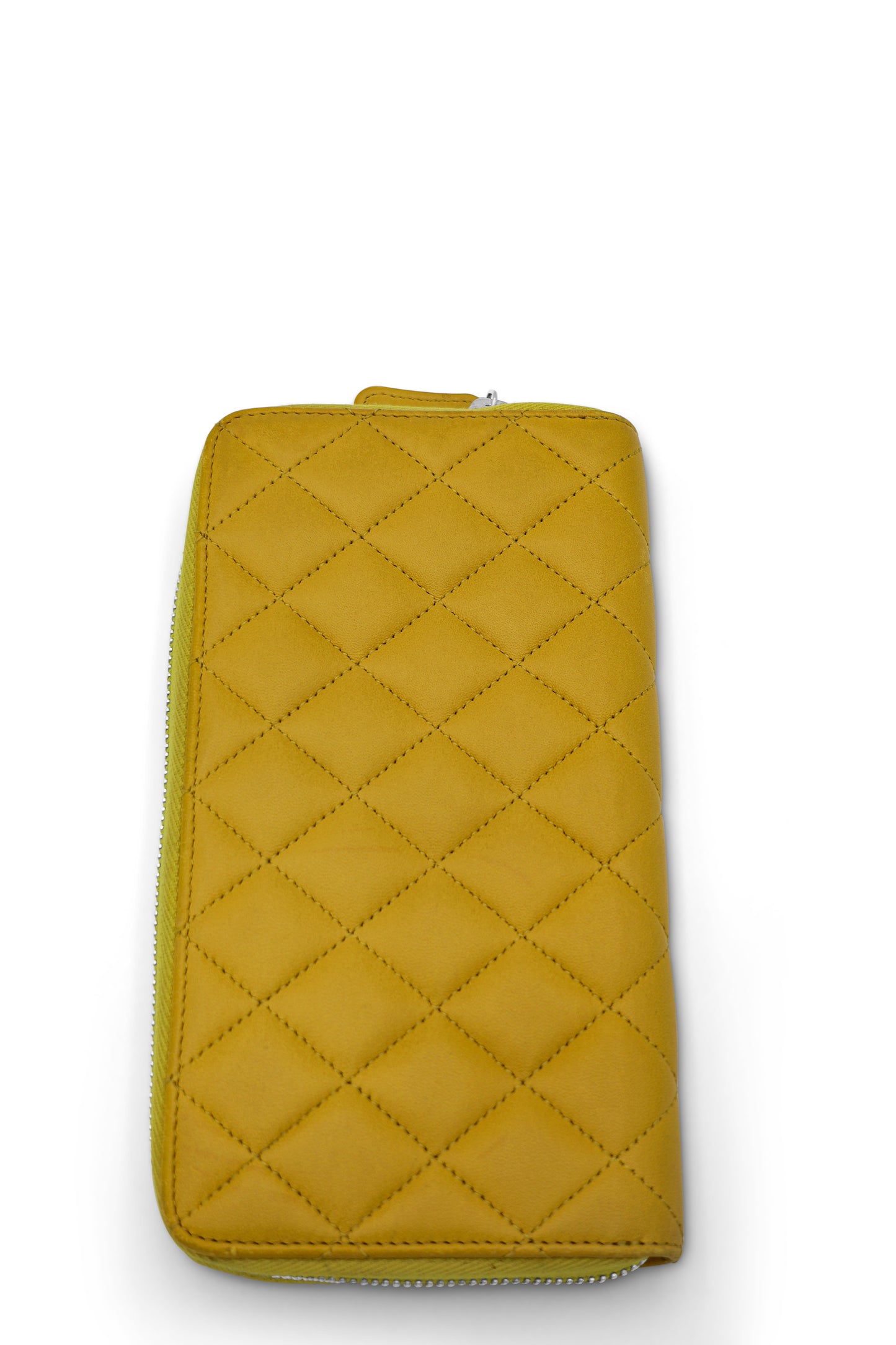 Chanel Classic Zippy Wallet in Yellow Quilted Lambskin