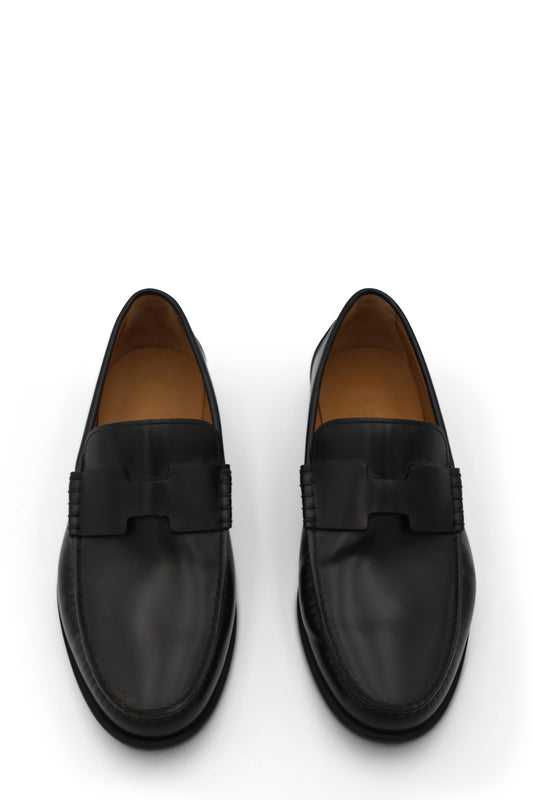 Hermès Duke Loafers in Noir Glazed Calfskin