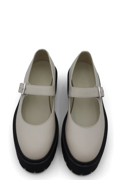 Hermès Hoxton Oxford Platform Mary Jane Shoes in Beige Glaise