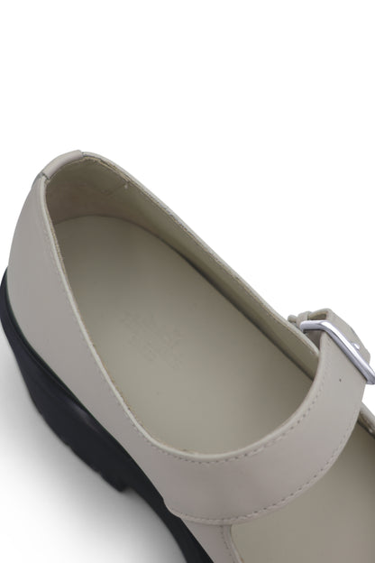 Hermès Hoxton Oxford Platform Mary Jane Shoes in Beige Glaise