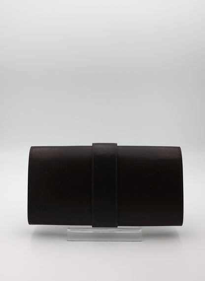 Hermes Medor 29 Clutch in Chocolat Box Calfskin with Gold Hardware