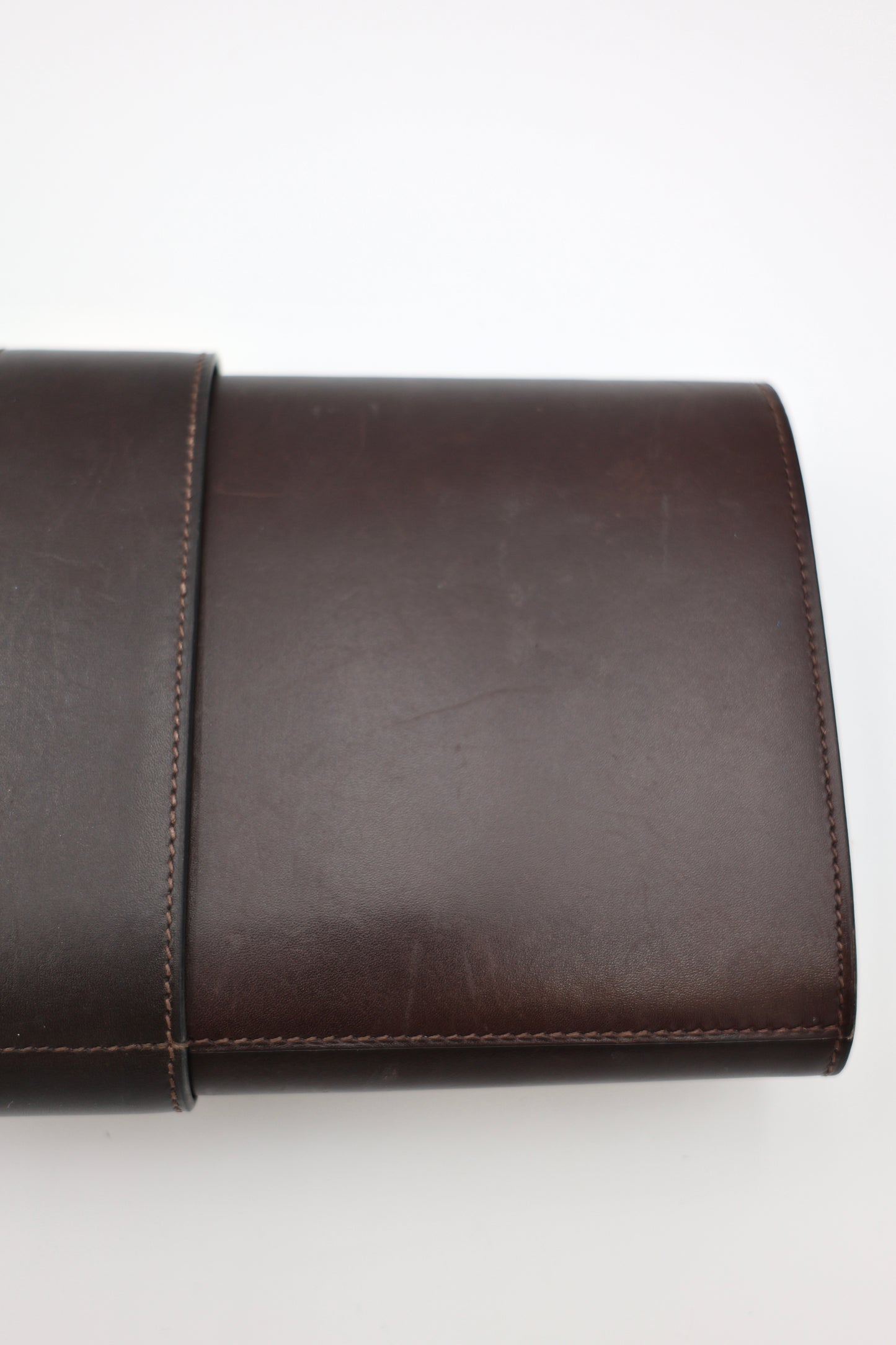 Hermes Medor 29 Clutch in Chocolat Box Calfskin with Gold Hardware