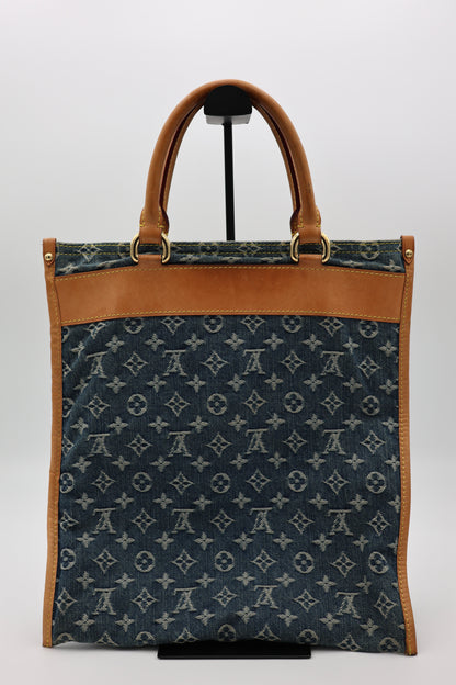 Louis Vuitton Blue Monogram Denim Sac Plat Tote Bag