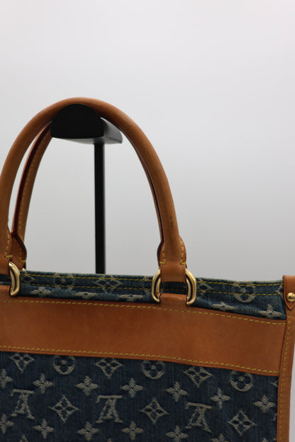 Louis Vuitton Blue Monogram Denim Sac Plat Tote Bag
