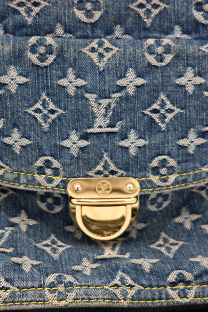 Louis Vuitton Blue Monogram Denim Sac Plat Tote Bag