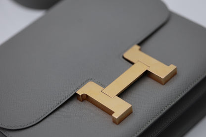 Hermès HSS Constance 24 in Bleu Glacier Epsom Leather