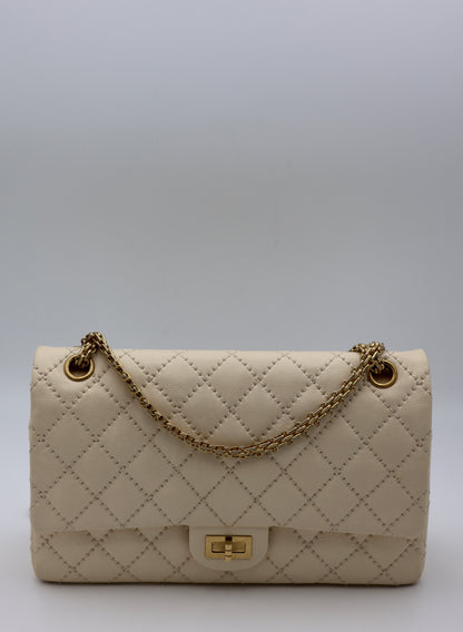 Chanel Reissue 2.55 Quilted Leather Medium Flap Bag in Beige