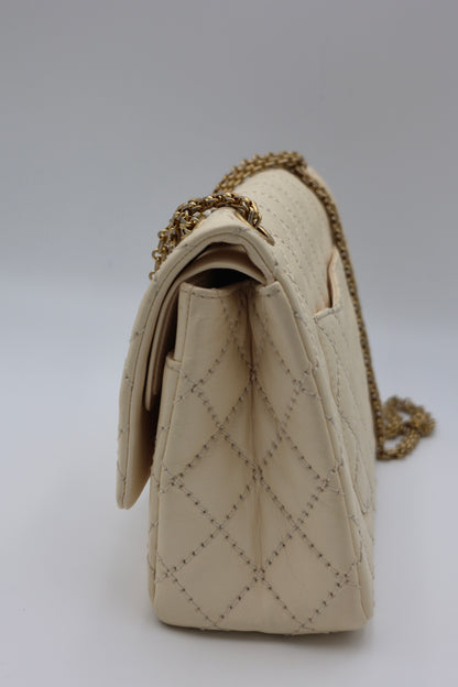 Chanel Reissue 2.55 Quilted Leather Medium Flap Bag in Beige