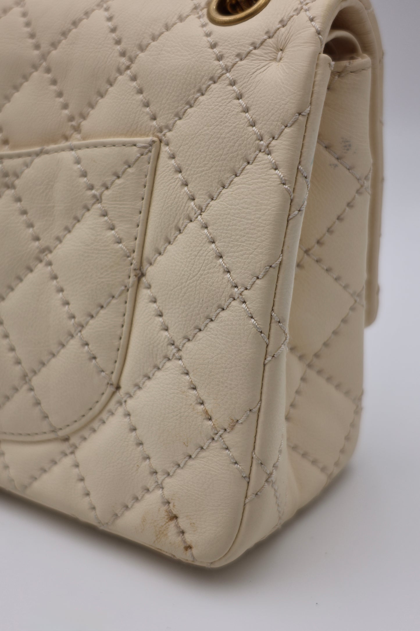 Chanel Reissue 2.55 Quilted Leather Medium Flap Bag in Beige