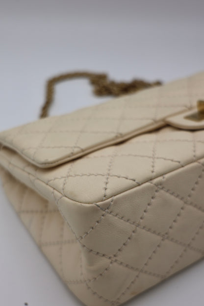 Chanel Reissue 2.55 Quilted Leather Medium Flap Bag in Beige