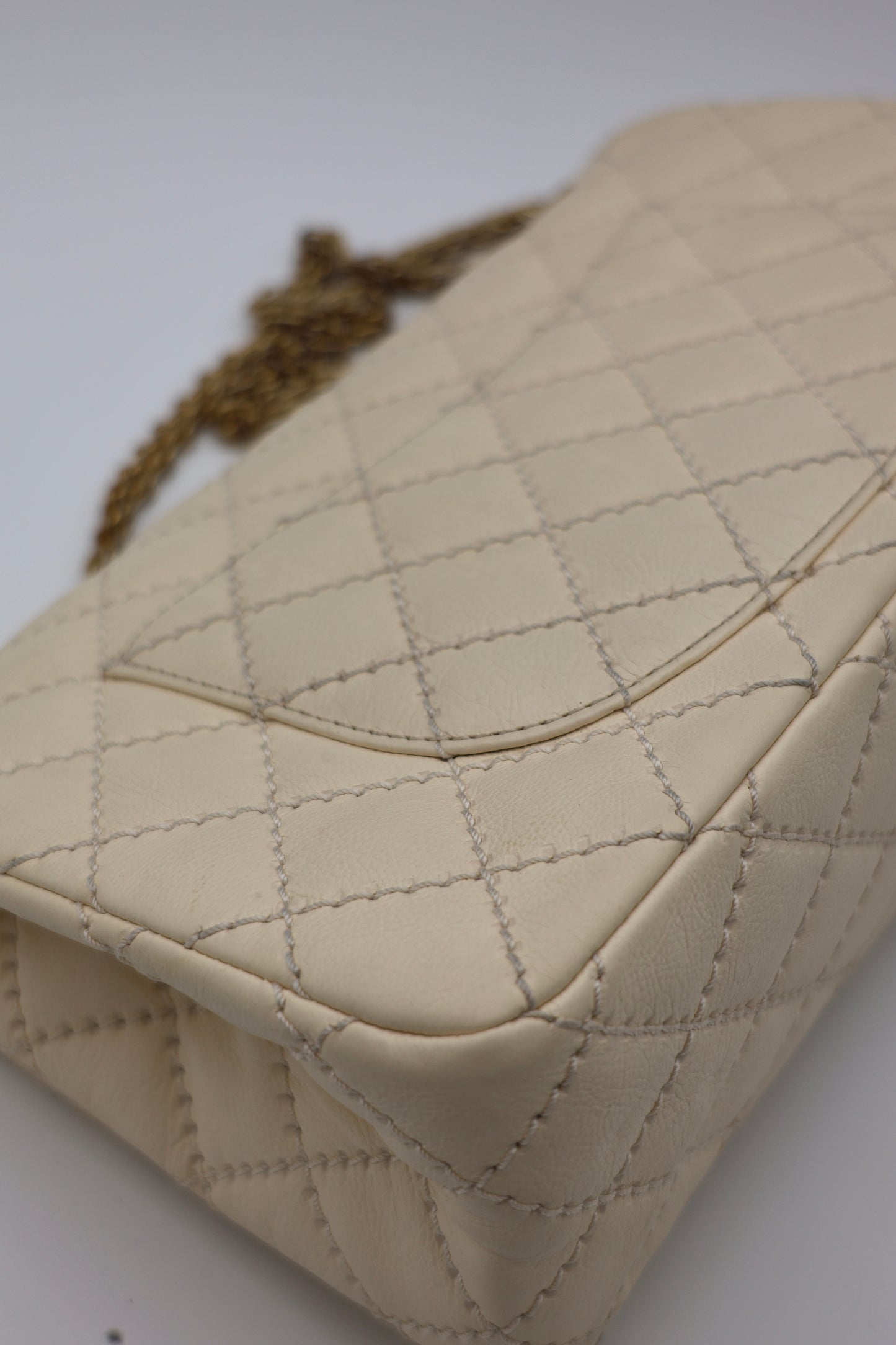 Chanel Reissue 2.55 Quilted Leather Medium Flap Bag in Beige