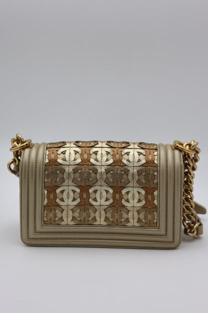 Chanel Limited Edition Small Boy Bag in Gold Metallic Lambskin