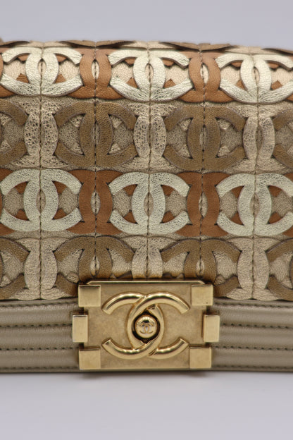 Chanel Limited Edition Small Boy Bag in Gold Metallic Lambskin