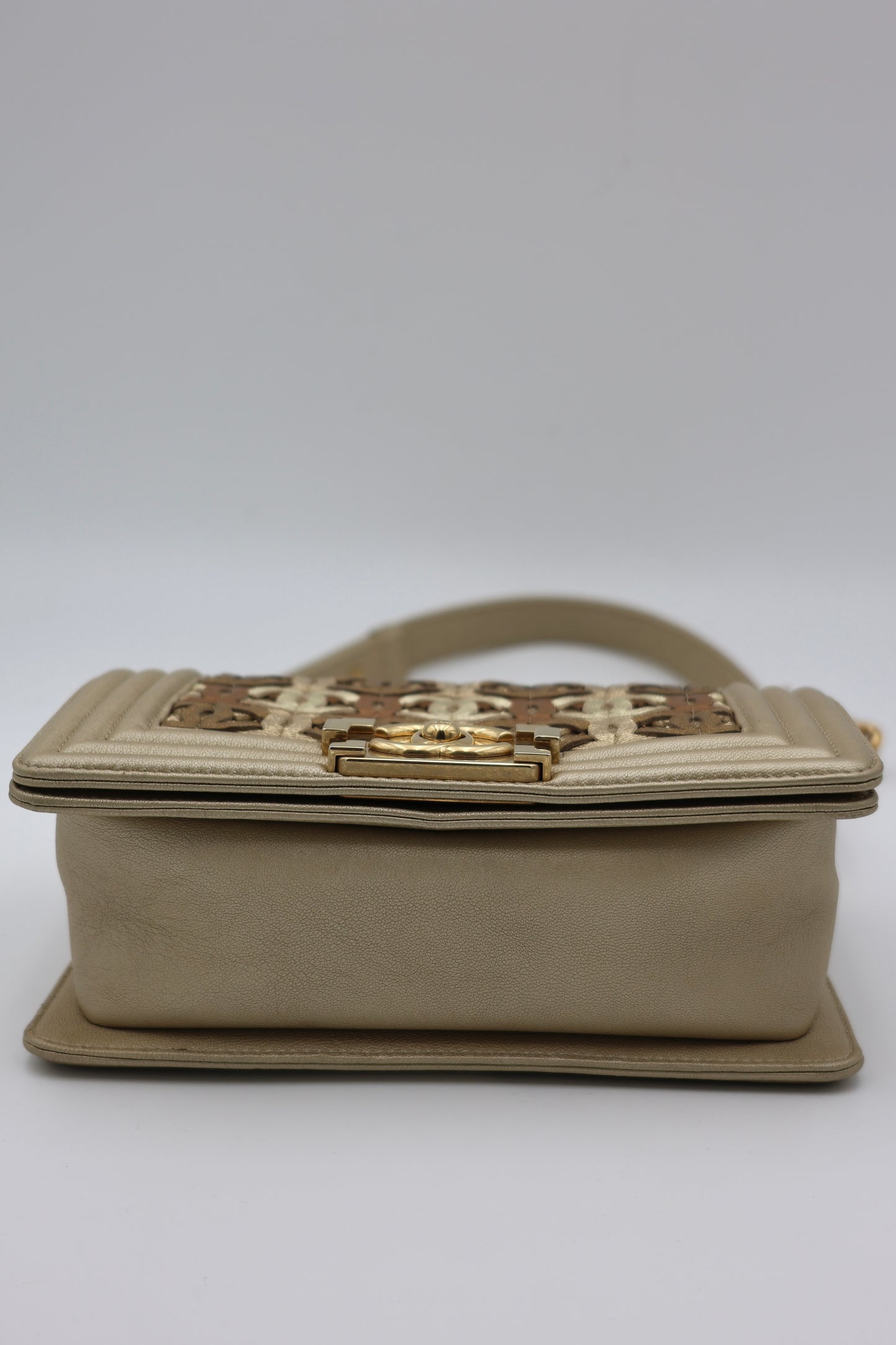 Chanel Limited Edition Small Boy Bag in Gold Metallic Lambskin