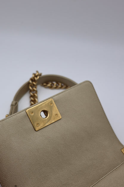 Chanel Limited Edition Small Boy Bag in Gold Metallic Lambskin