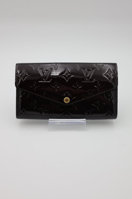 Louis Vuitton Amarante Monogram Vernis Sarah Wallet