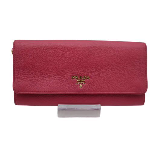 Prada Vitello Calfskin Wallet on Chain Magenta