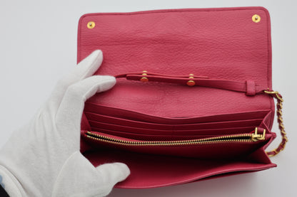 Prada Vitello Calfskin Wallet on Chain Magenta