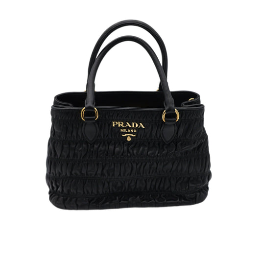 Prada Tessuto Nappa Leather Gaufre Small Tote Black
